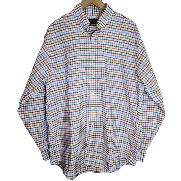 Brooks Brothers Other - Brooks Brothers Button Down Shirt Men's‎ Large Long Sleeve Plaid Office Supima